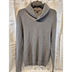 Michael Kors Men's Ash Melange Shawl Collar Sweater Gray Small S Euc Classic Fit
